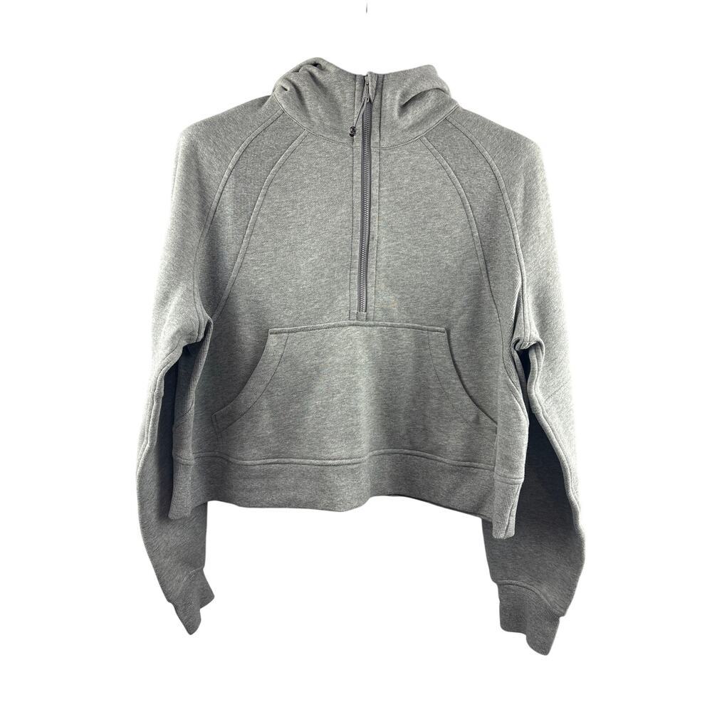 Women’s LuluLemon M/L Light Gray Oversized Half-Zip Hoodie